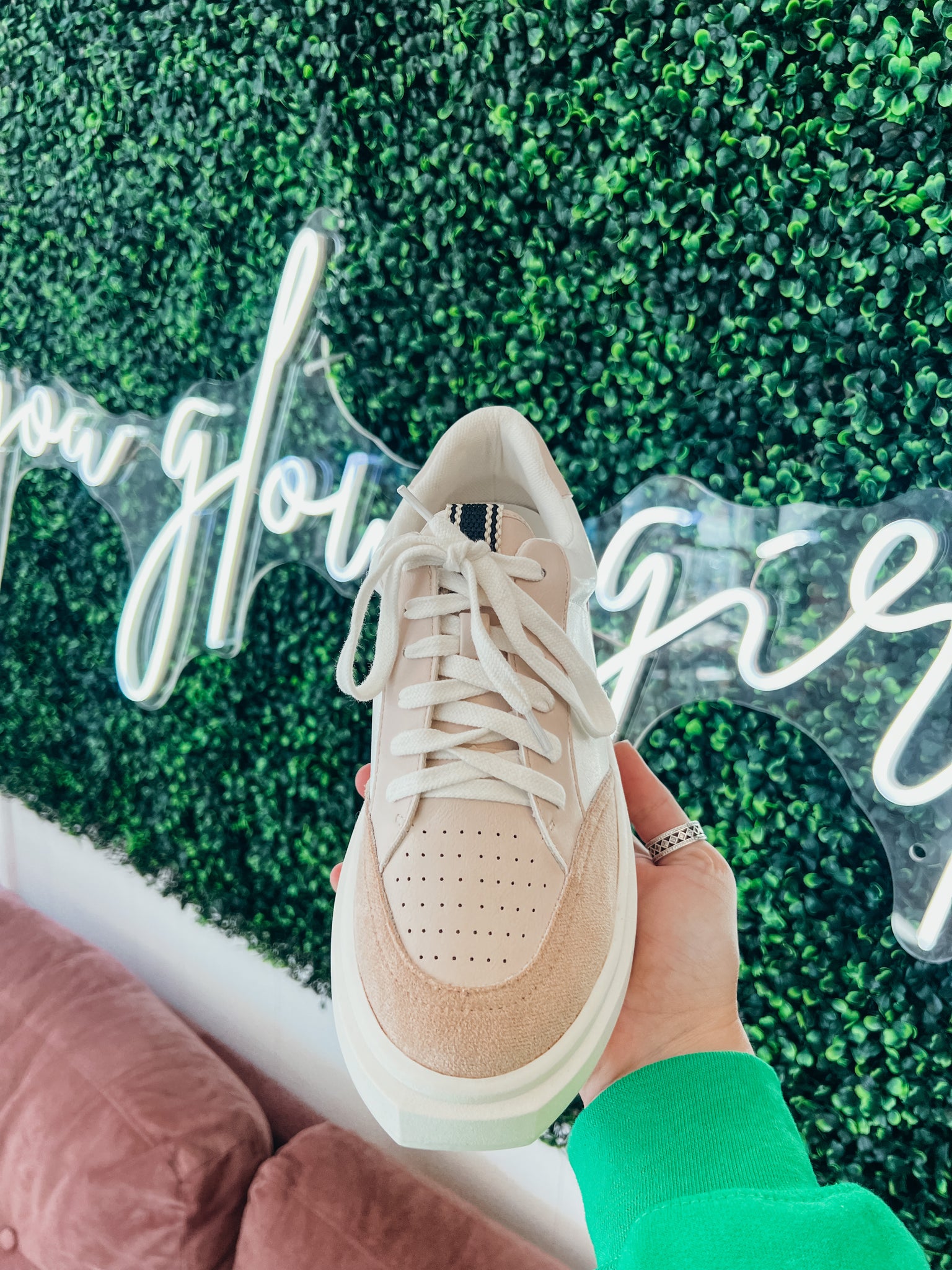 Blush hotsell quilted sneakers